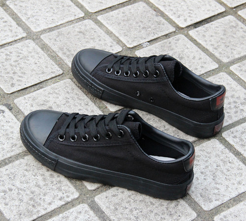Spring and autumn new all-pure black cloth shoes pure black casual men's shoes soft-soled canvas shoes men's work shoes work shoes cloth shoes