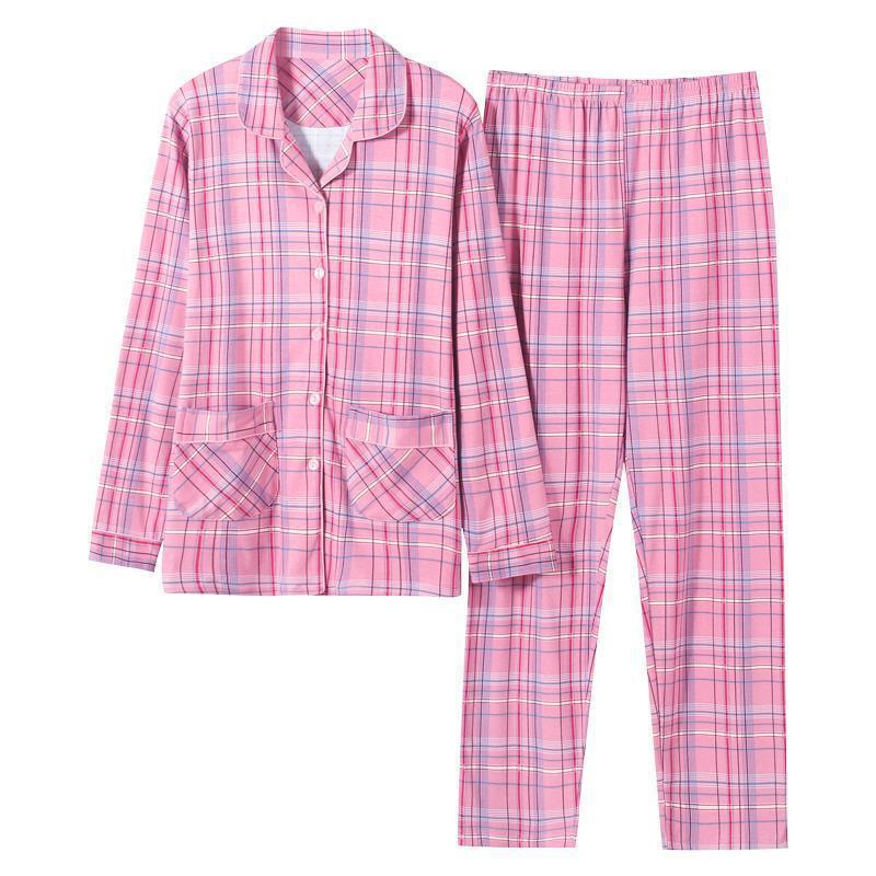 Ancianos Pijamas Mujer 100% algodón suegra Otoño vieja dama invierno manga larga primavera y otoño algodón cardigan ropa para el hogar