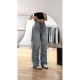 Ripped Jeans Women's Summer Thin 2025 New Style Loose High-Waisted Light-Colored Floor-Length Straight Wide-Leg Pants