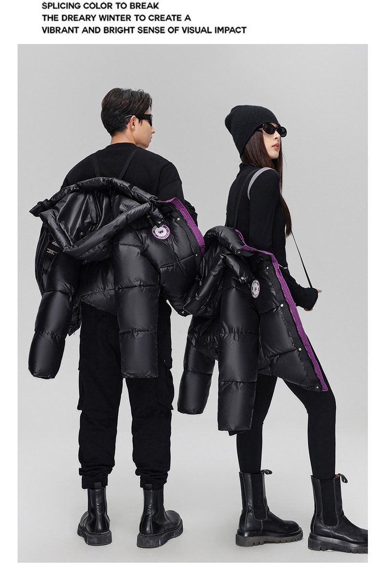 Women's Clothing loose hooded winter coats jacket men and women short winter couple thick contrast color cotton jacket_voghion.com