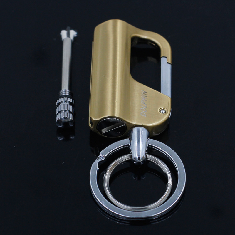 Baicheng Wanzi encendedor de queroseno de fósforos para hombres llavero creativo multifuncional al aire libre impermeable portátil transfronterizo al por mayor