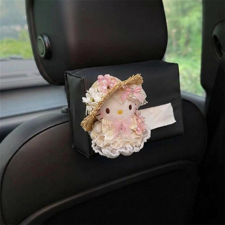 Car-Mounted Tissue Box, Hanging Style, Creative and Cute Car Decoration, Car Tissue Box Hanging Bag