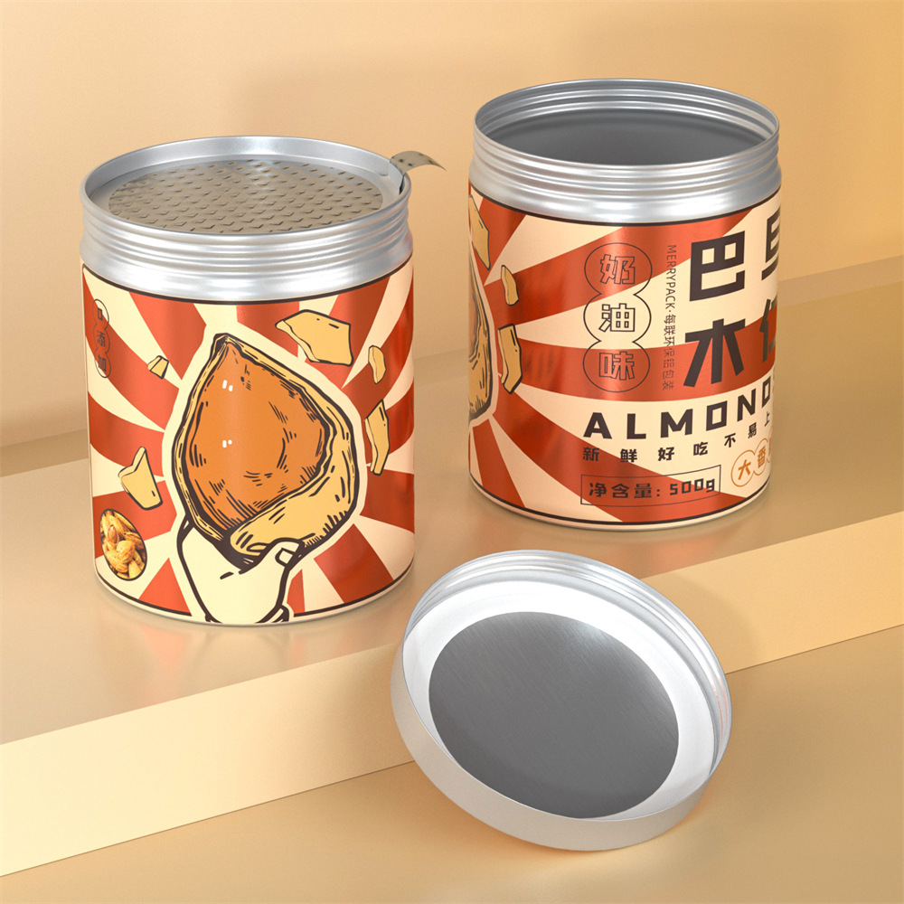 每联铝罐巴旦木仁坚果罐金属包装零食休闲食品包装罐500ml大容量