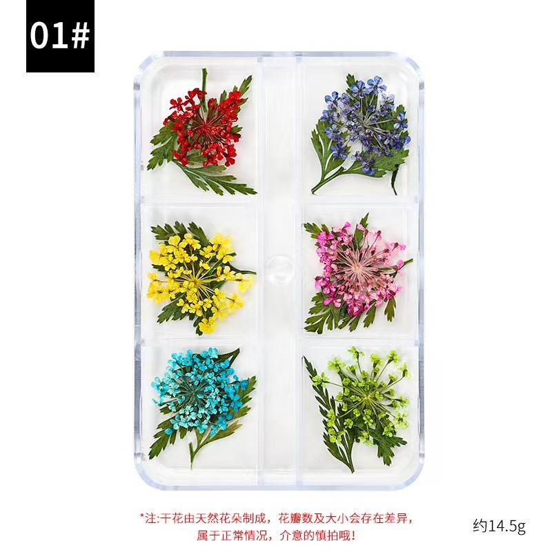 Clavo japonés flor seca traje tridimensional flor estrellada pétalos DIY uñas flor seca pulpa de madera pieza de joyería al por mayor