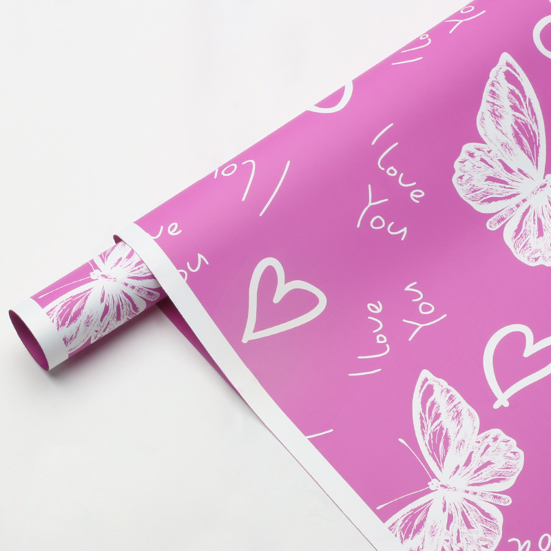 Flor Xi mariposa amado marco de papel de embalaje de flores OPP película impermeable DIY regalo ramo de flores papel de embalaje de flores