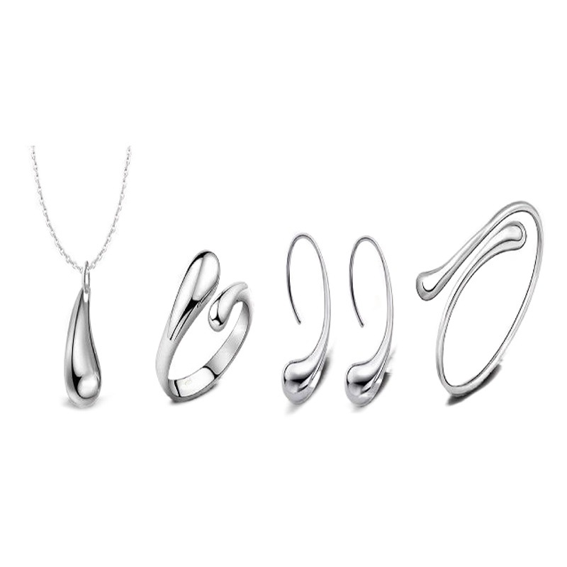 Collar joyería traje gotas gota de agua gran pulsera collar anillo oval pendientes traje al por mayor