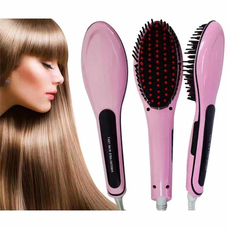 style does LCD not harm hair, ceramic electric splint straight hair beauty negative ion lazy massage comb_voghion.com