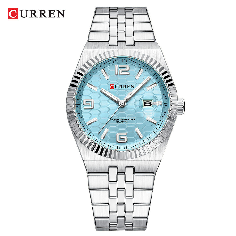 Curren 8498 Simple Steel Band Watch Waterproof Calendar Couple Watch Business Quartz Watch Export Watch