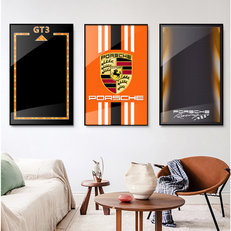 Pintura de decoración de la sala de estar Coche deportivo Marco de carreras Marco de fotos en la pared Entrada Dormitorio Marco avanzado Bloque de construcción Coche Dormitorio infantil Pintura
