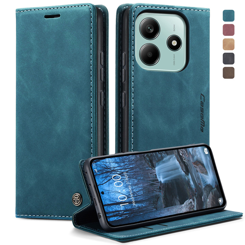 For red rice Note14 mobile phone case millet 14 flip phone leather case Redmi14C card magnetic suction protective case