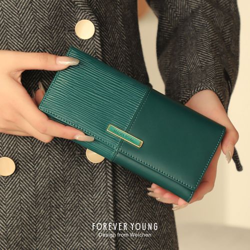 FOREVER YOUNG New Fashion Patchwork Women's Wallet Long Zipper Purse Large Capacity Handbag