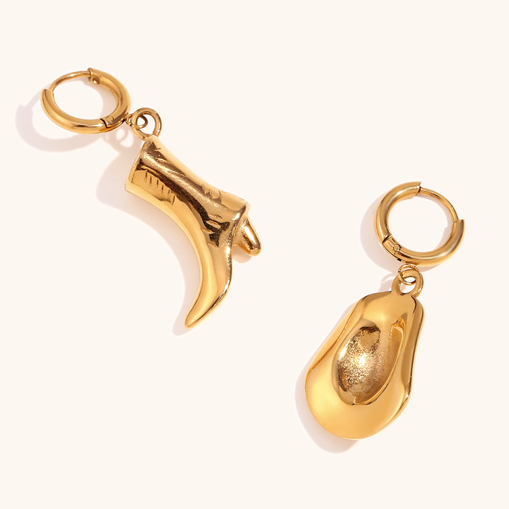 1 Pair Simple Style Solid Color Plating Stainless Steel 18k Gold Plated Earrings display picture 2