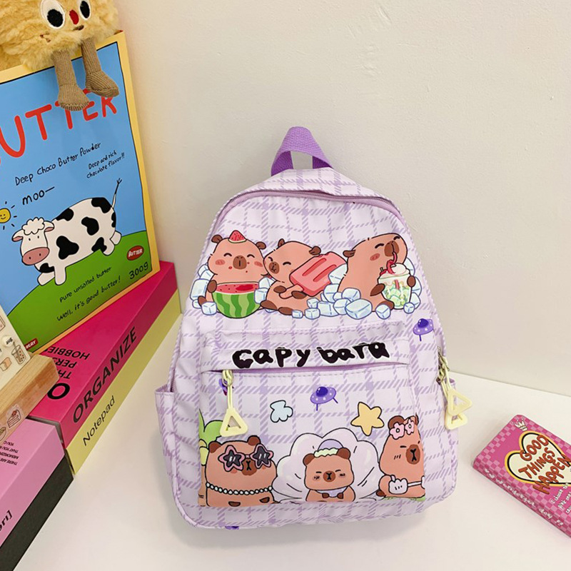Mochila Kapibala transfronteriza para niñas de gran capacidad mochila de todo fósforo niño de jardín de infantes mochila de dibujos animados resistente al desgaste ligero