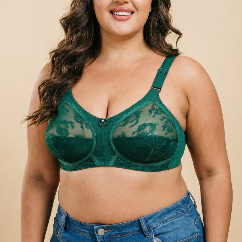 Meilan Sheng Ultra-Thin Full Cup Foreign Trade Plus Size Bra Without Padding Sexy Lace Transparent European and American Lingerie Bcdefg