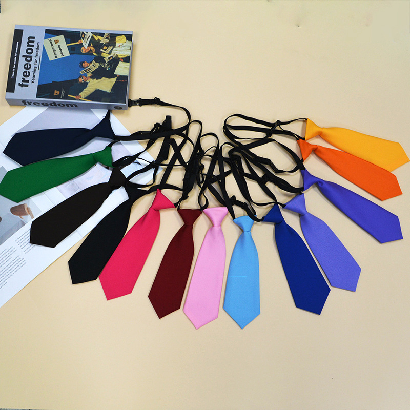 Small Tie School Kindergarten Lazy Free School Uniform Shirt Accessories Black Red Performance Coffee Color Kidsren Versatile