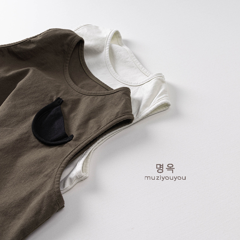 Chaleco infantil moderno, estilo coreano y japonés, verano 2026, camiseta sin mangas de algodón puro para niños y niñas, ropa infantil al por mayor