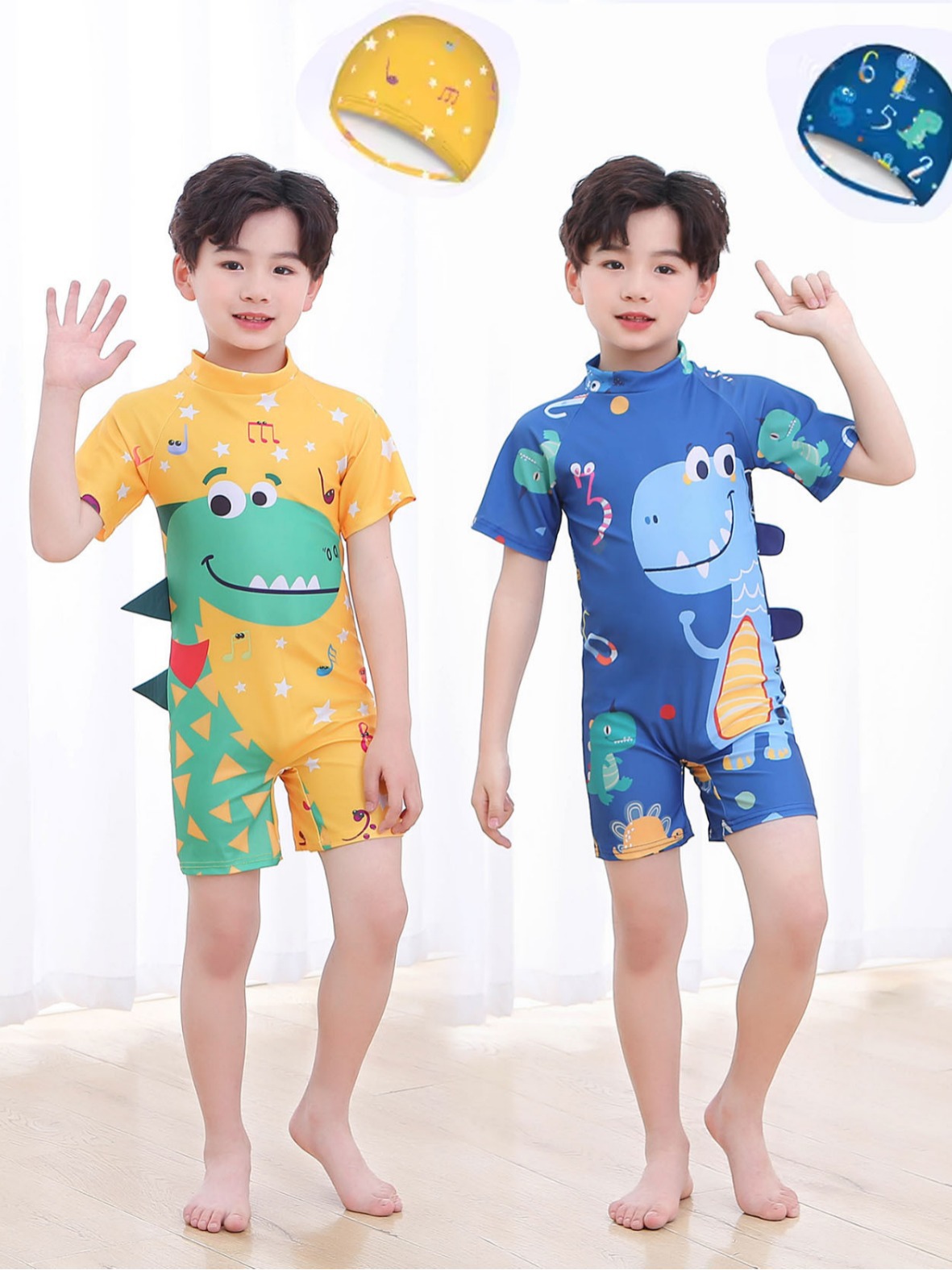 Traje de baño para niños traje de baño para niños mediano y grande traje de baño para niños de aguas termales traje de baño para niños traje de surf para bebés manga corta