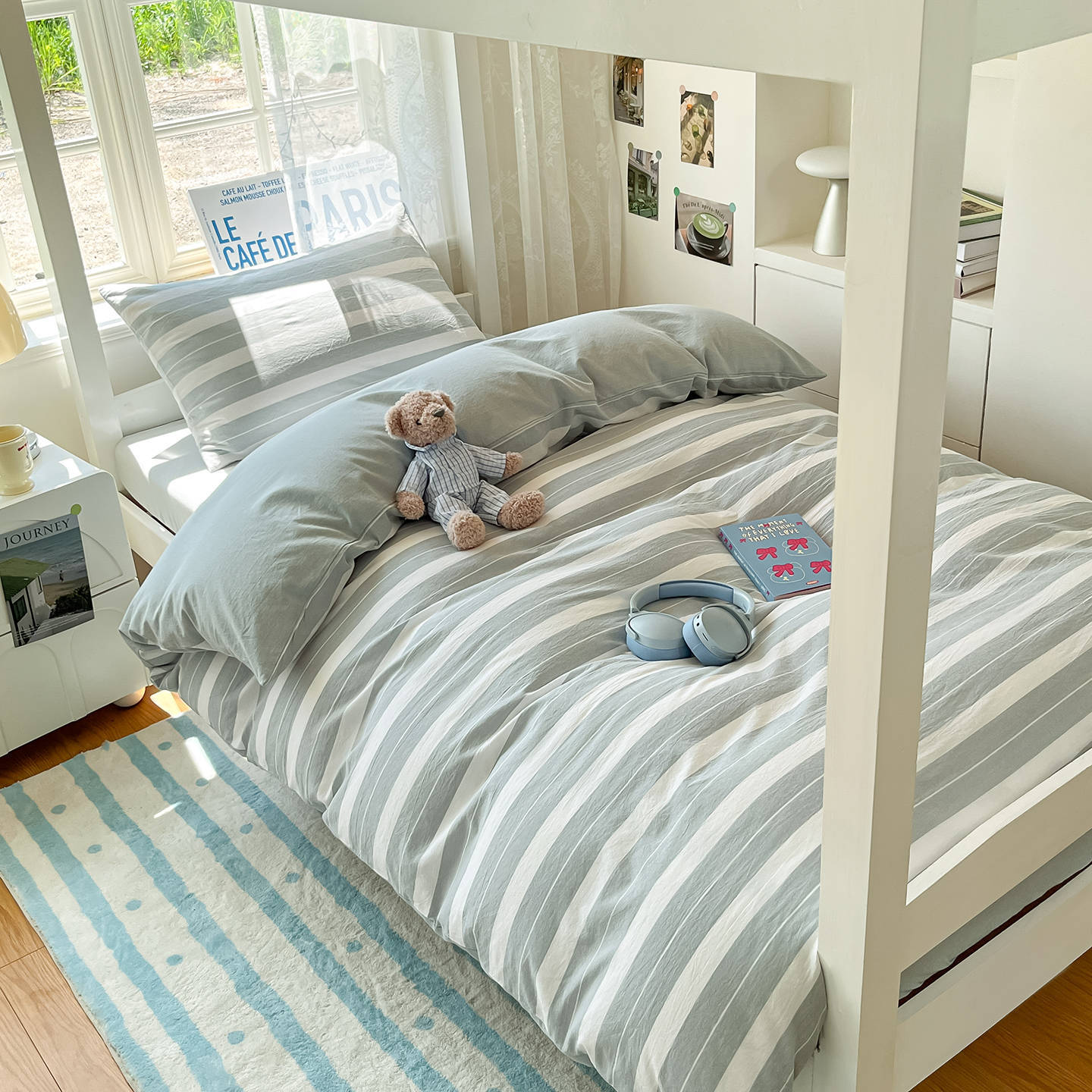 Ropa de cama de tres piezas de cama de dormitorio de algodón puro 1,5 m cama de algodón para estudiantes solteros cubierta de edredón 2025 nuevo estilo