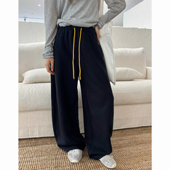 ［简裁］T-PLATFORM 慵懒风抽绳设计休闲裤女冬季薄绒香蕉裤83131