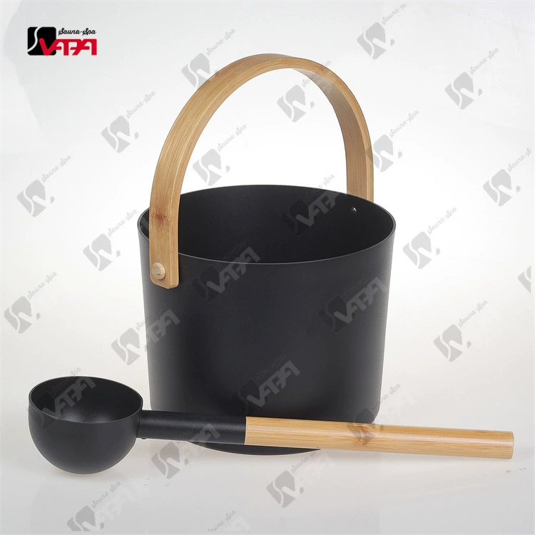 Сауна алюминиевое ведро алюминиевая ложка сауна с бамбуковой ручкой алюминиевое ведро алюминиевая круглая ложка 7L спрей алюминиевое ведро прямые продажи с фабрики