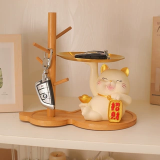 招财猫入户门钥匙收纳玄关摆件客厅电视柜家居装饰品乔迁新居礼品