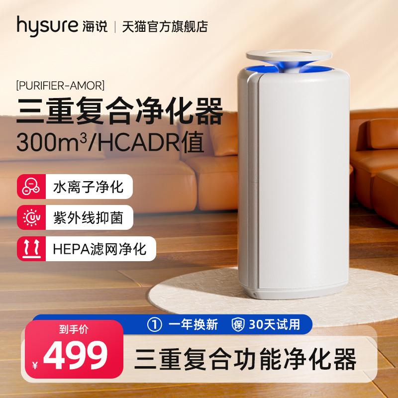 Haishuo Air Purifier Removes Formaldehyde, Household Negative Ion Removes Second-Hand Smoke Odor, Cat Hair Pet Purifier