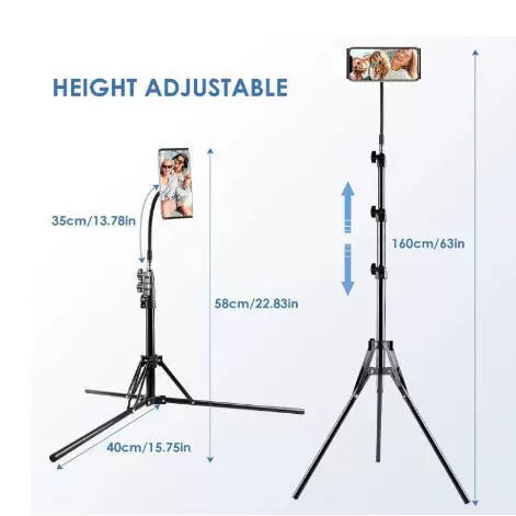 2米反折叠支架1.6米手机直播摄影灯折叠支架落地加粗便携式三脚架