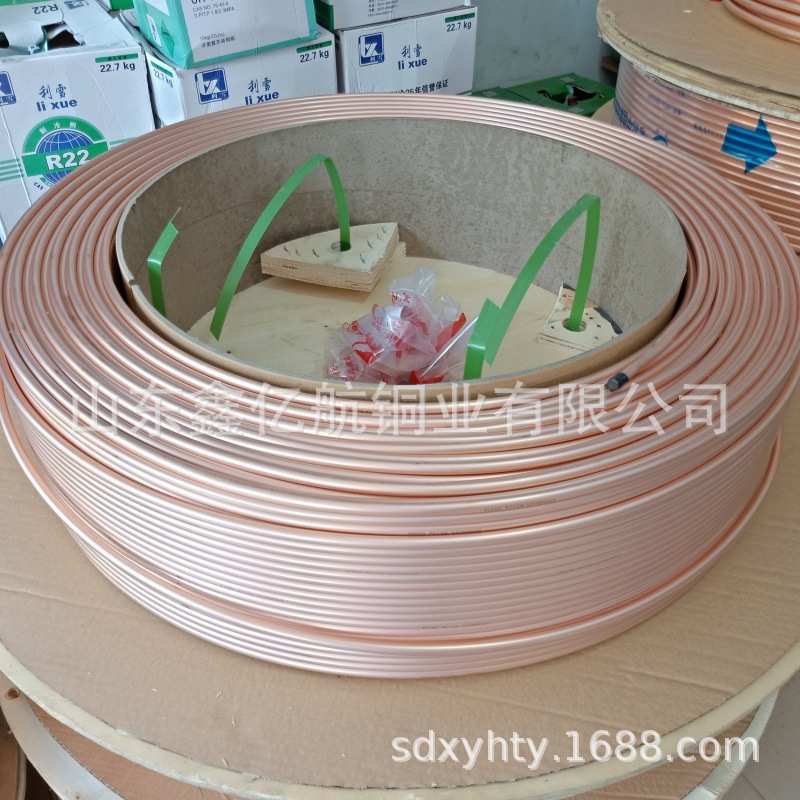 供应空调制冷铜管软态T2紫铜盘管换热器用紫铜管冷媒红铜管材