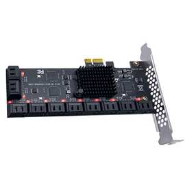 1个 颜色：图片色 材质： PCB＋金属 PCI-E转SATA3.0扩展卡20口SS