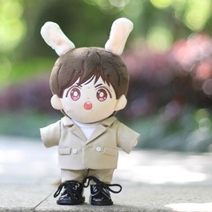 明星娃衣奶茶色西裝明星同款20cm棉花娃娃娃衣服套裝