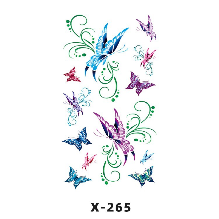 Arco de flor pequeña pegatinas de tatuaje fresco 3D dibujos animados transfronterizo Henna rosa impermeable texto en inglés pegatinas de tatuaje