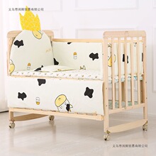婴儿床实木拼接大床多功能儿童床刚出生新生儿无漆宝宝bb床摇篮床