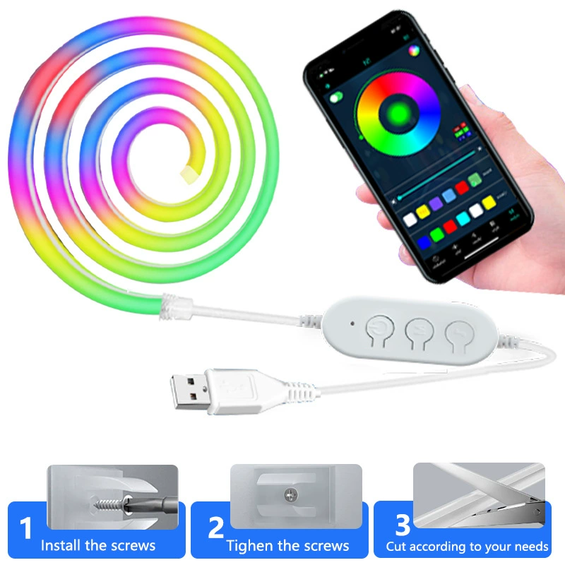 Фантом неоновая лампа с USB гибкая силиконовая DIY форма умная лошадь - свет светлый свет Bluetooth накладка e-sports атмосферный световой бар