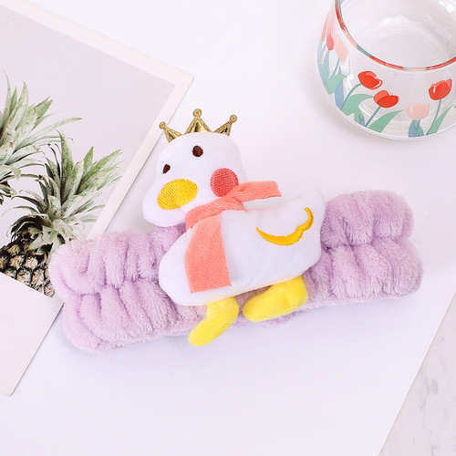 Korean version of cute cartoon golden crown duck, come on duck headband, women's face wash yoga headband, simple forest headband