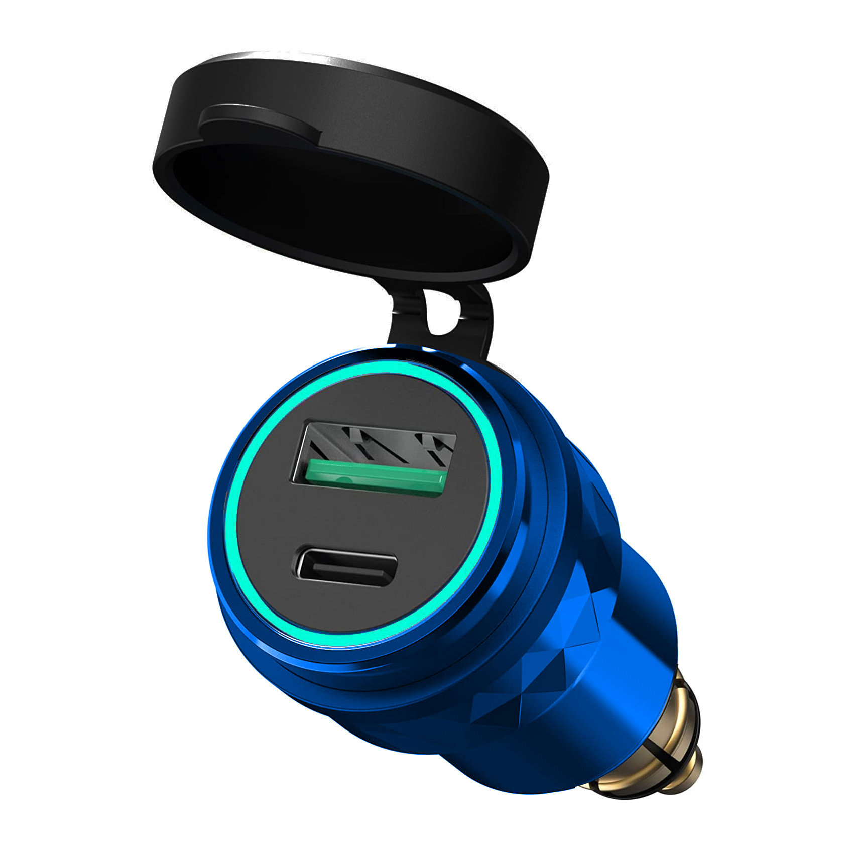 Motocicleta modificada enchufe de carga estándar europeo USB cargador de teléfono móvil aleación de aluminio QC3.0 PD Qualcomm carga rápida