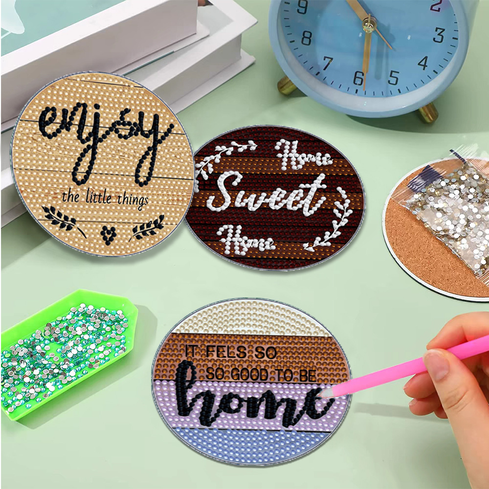 Transfronterizo Mandalay diy taza almohadilla aislante Amazon azul porcelana dibujo de diamantes acrílico hecho a mano