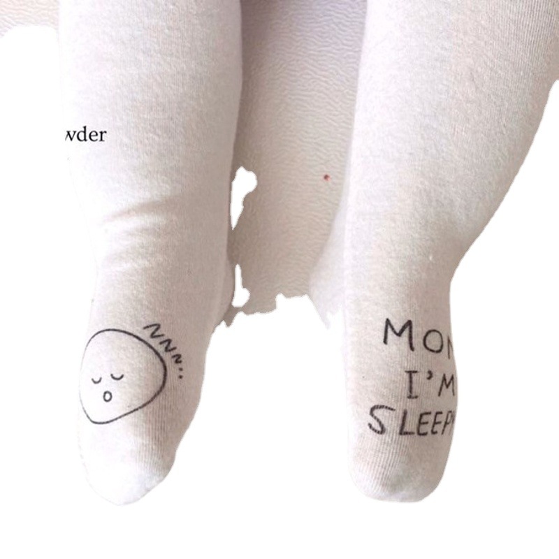 Otoño ins Corea del Sur mismo estilo bebé algodón bottoming pantimedias bebé lindo Smiley cara asimétrica pantimedias
