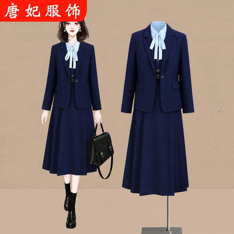 Suit for female college students, interview attire, sophisticated and stylish, suitable for petite figures, perfect for work or formal occasions