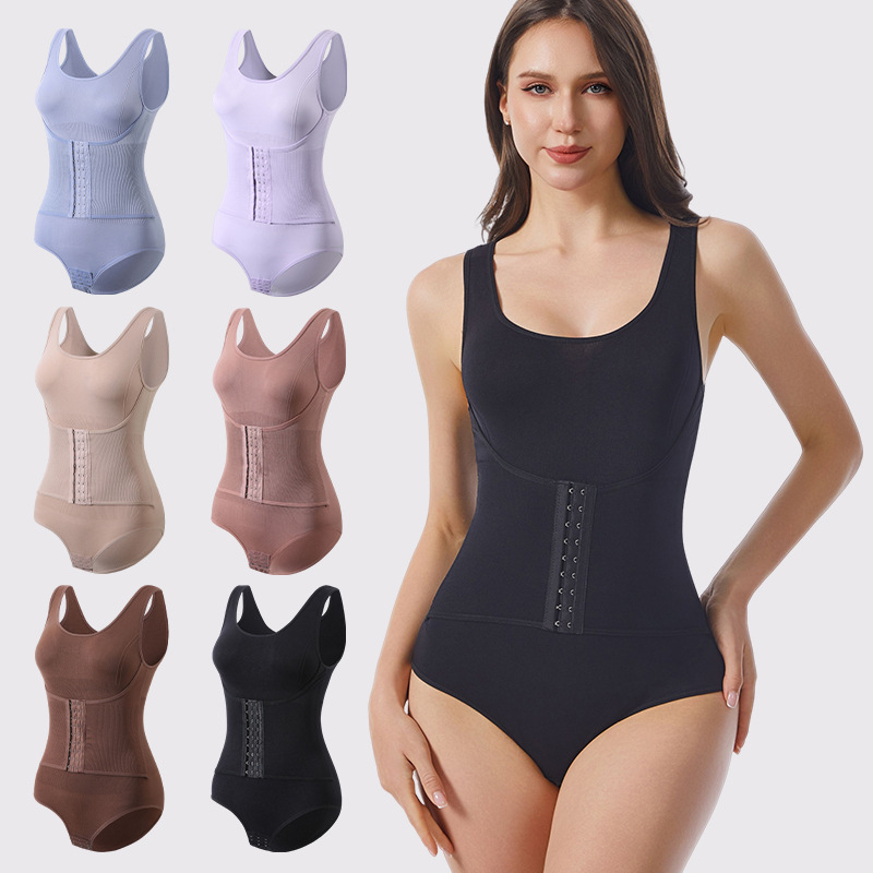 Buttoned Shapewear for Women, Body-Shaping, Waist-Tightening, Butt-Lifting One-Piece Shapewear, Large Size Waist-Cinching, Tummy-Tightening Corset One-Piece