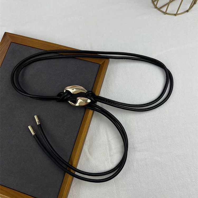 French-Style Women's Thin Waist Belt Retro Decorative Dress Shirt Versatile Black Waist Chain Accessory Belt for Women
