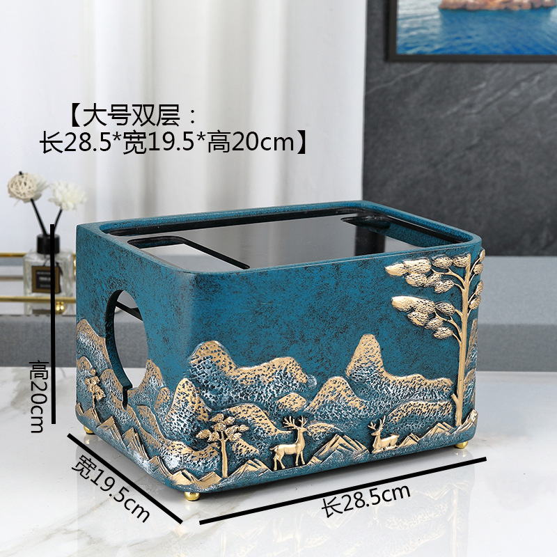 Blue large pine deer double layer