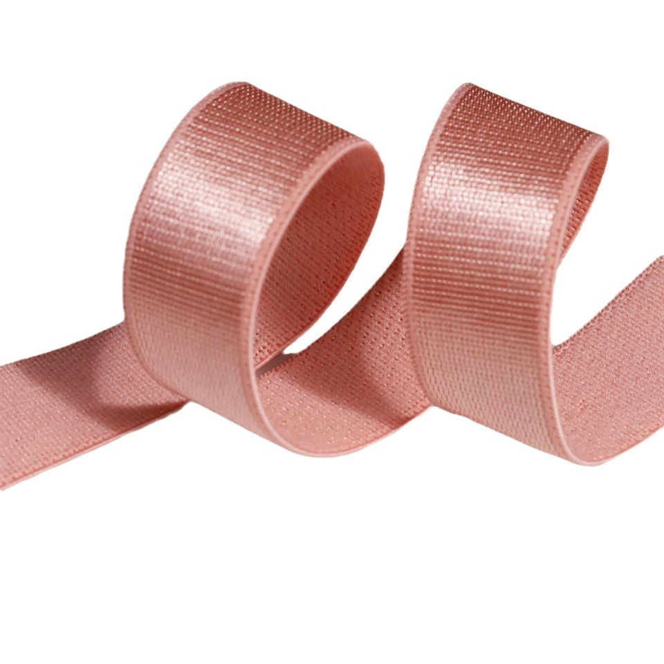Glossy underwear, velvet straps, elastic bra, 8mm, 2.5mm, polyester, on elastic band