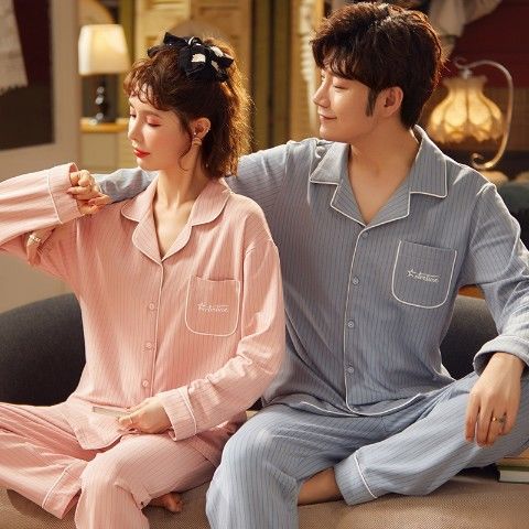 Más tamaño par pijamas manga larga 100% algodón de mediana edad y ancianos papá desgaste del hogar Primavera, otoño e invierno a cuadros desgaste del hogar