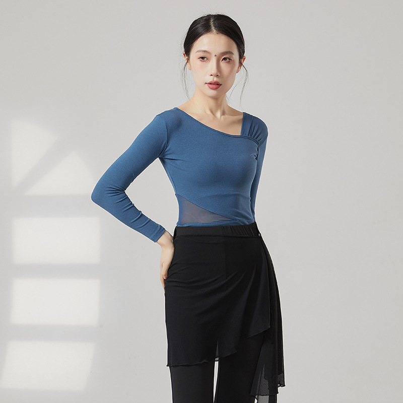 Latin Dance Clothing Tops Spring & Fall Practice Clothing Training Clothing Women's New Dance Dance Long Sleeves