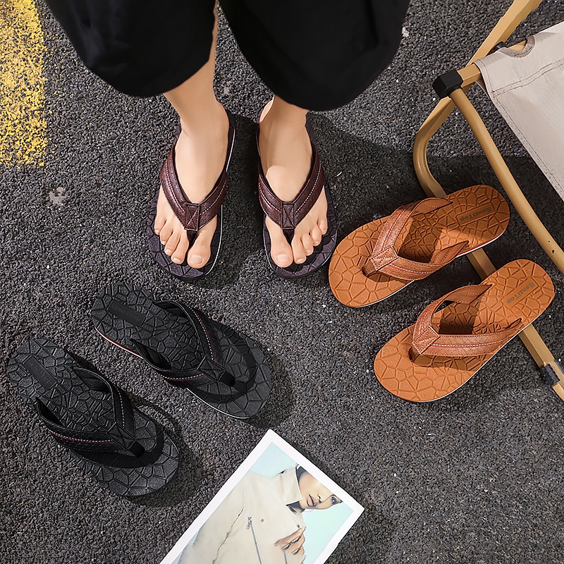 Nuevas tendencias de moda transfronterizas, chanclas, personalidad de verano para hombres, zapatos de playa antideslizantes de suela gruesa, chanclas de Vietnam y Tailandia
