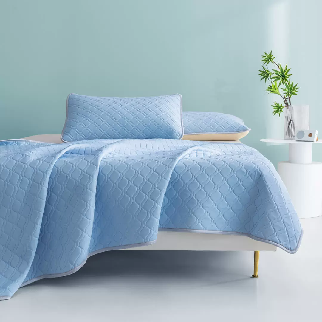 愉悦之家乳胶凉席三件套可折叠可机洗空调软席子夏季凉席可水洗