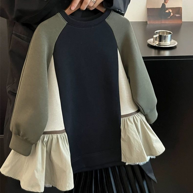 Girls dress Autumn New Children's Clothing Children's Western Style Baby Girl Autumn Stitching Long Sleeve Sweat Dress Trendy