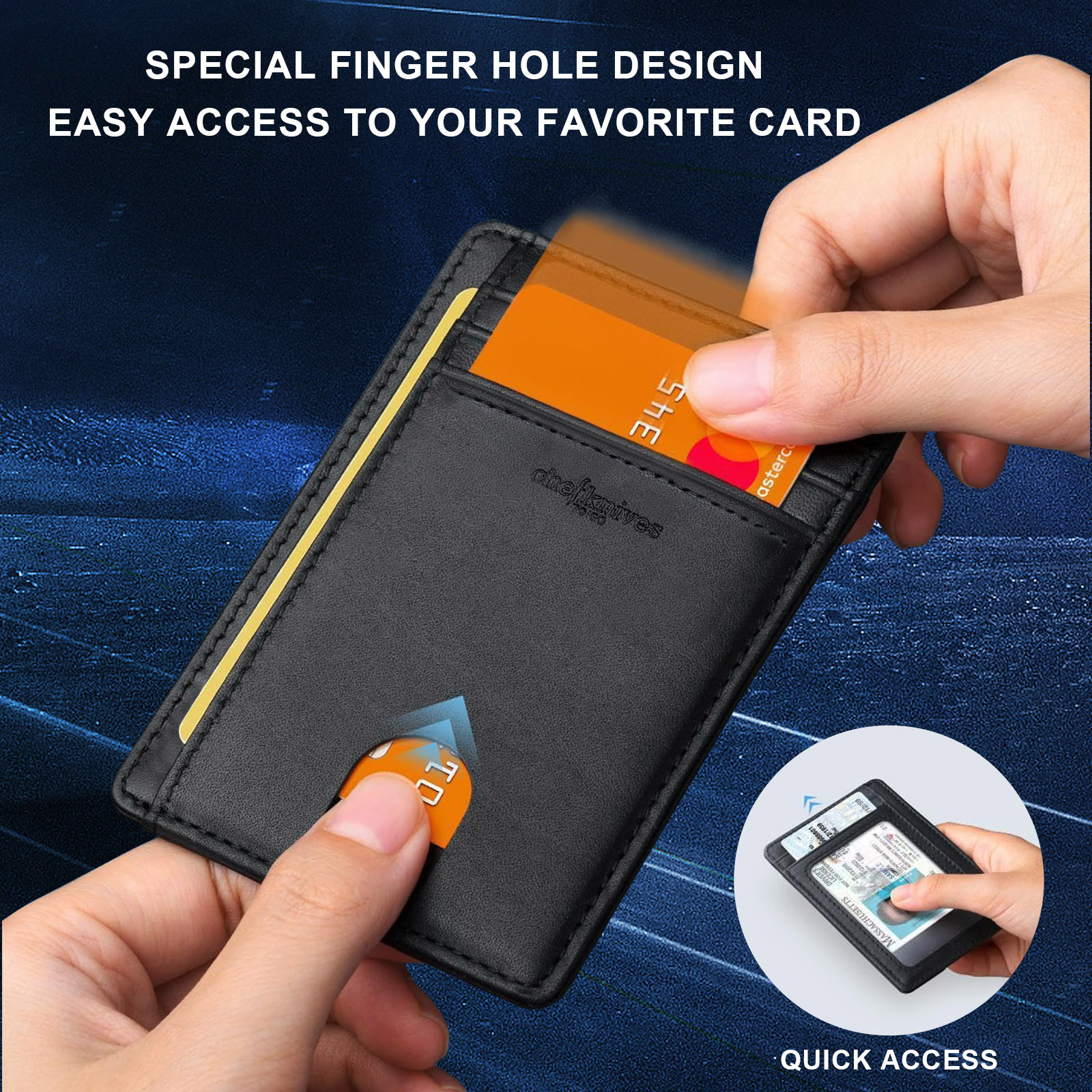 Tarjetero de cuero transfronterizo, tarjetero, cepillo antirrobo al por mayor, ligero y portátil, cartera de piel de vaca de primera capa, tarjetero de control de acceso, sentido avanzado