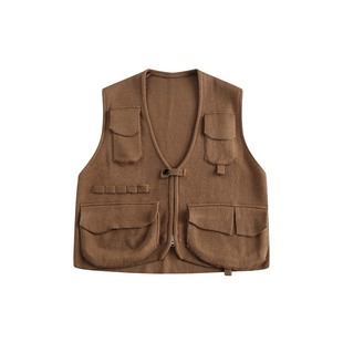 RUIIENRS x DAIVC 2023 AW Japanese autumn fashion pocket knitted vest M005