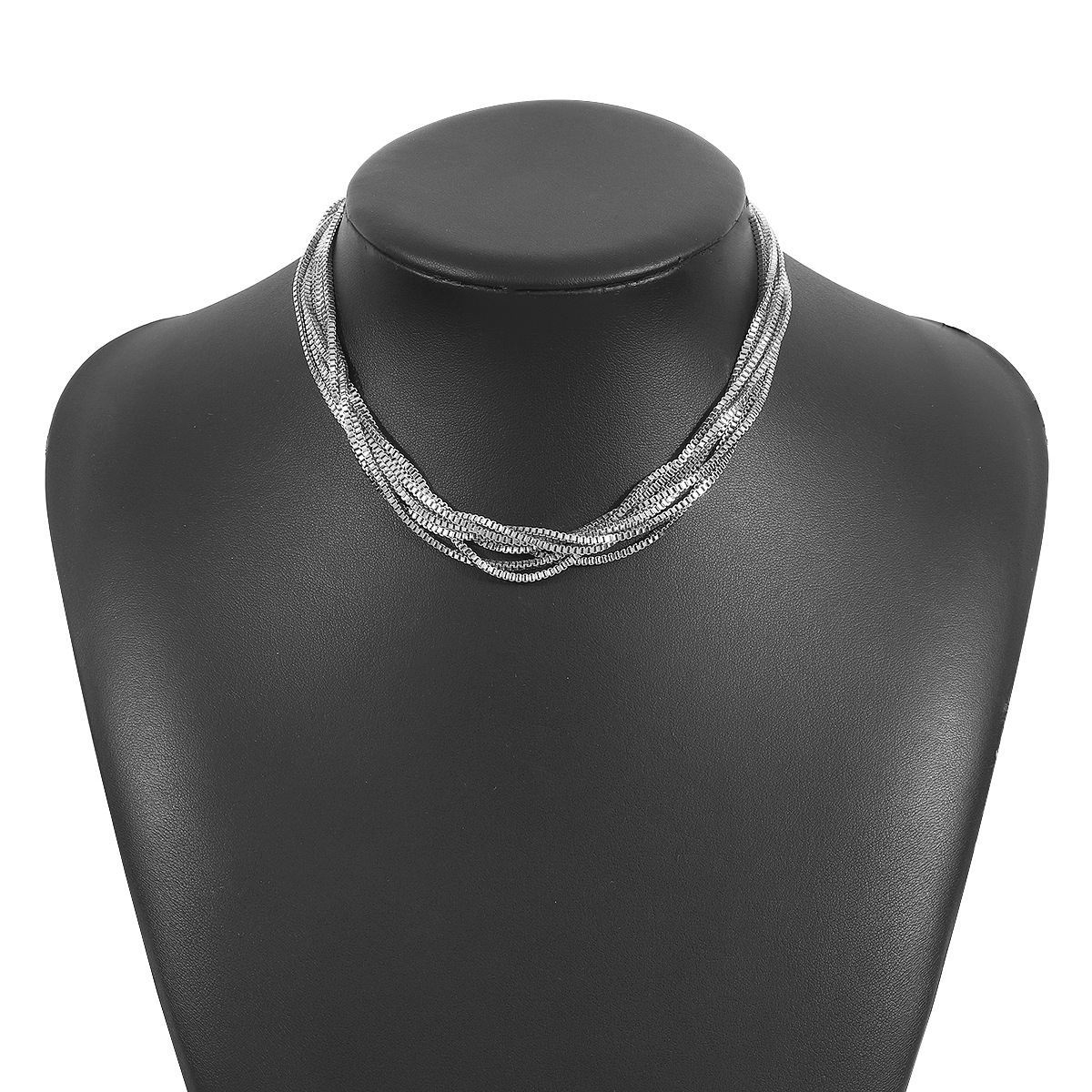 All Seasons Season Vintage Style Classic Style Solid Color Iron Box Chain Layered Necklaces Wholesale